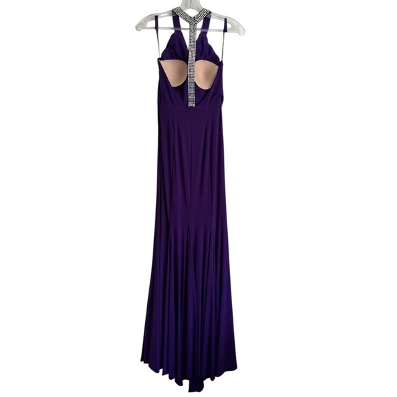 Jovani Purple Halter Mermaid Prom Dress Rhinestone Back Formal Gown Size 4 XS - Picture 8 of 15